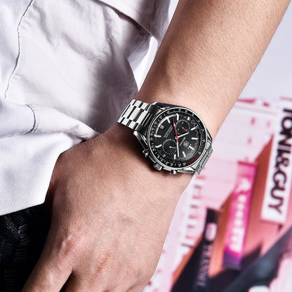 BENYAR Novo Relógio de Pulso de Luxo para Homem com Quartzo, Marca Topo, Resistente à Água até 50M, Bracelete em Aço Inoxidável, Relógio Cronógrafo Casual para Homem