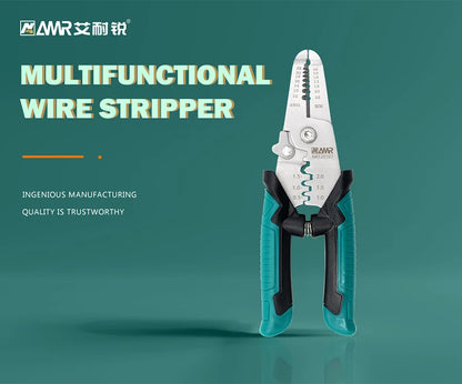 8-in-1 Stripping Pliers with Voltage Tester Versatile Wire Stripping Pliers with Electricity Measurement Cutting Crimping Pliers