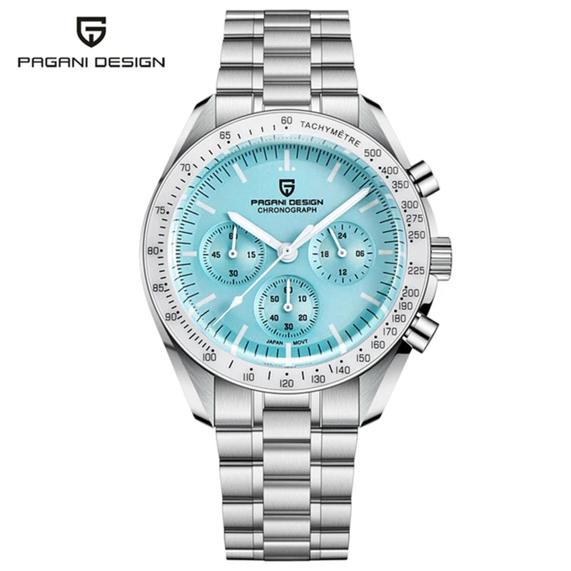 PAGANI DESIGN 2025 New Moon Watch For Men Quartz Multifunction Chronograph Sports Mens Watches Top Brand Luxury Sapphire Mirror
