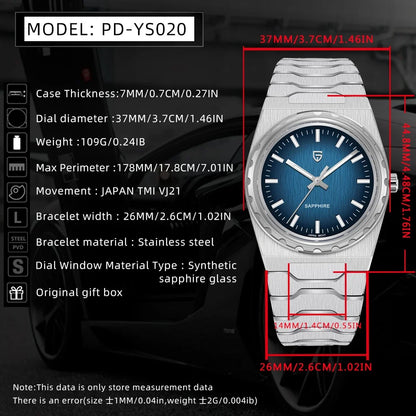 PAGANI DESIGN 2025 New VJ21 Fashion Man Quartz Watch V2 Sapphire 10Bar Waterproof Thin 7MM Luminous C3 Upgrade reloj hombre