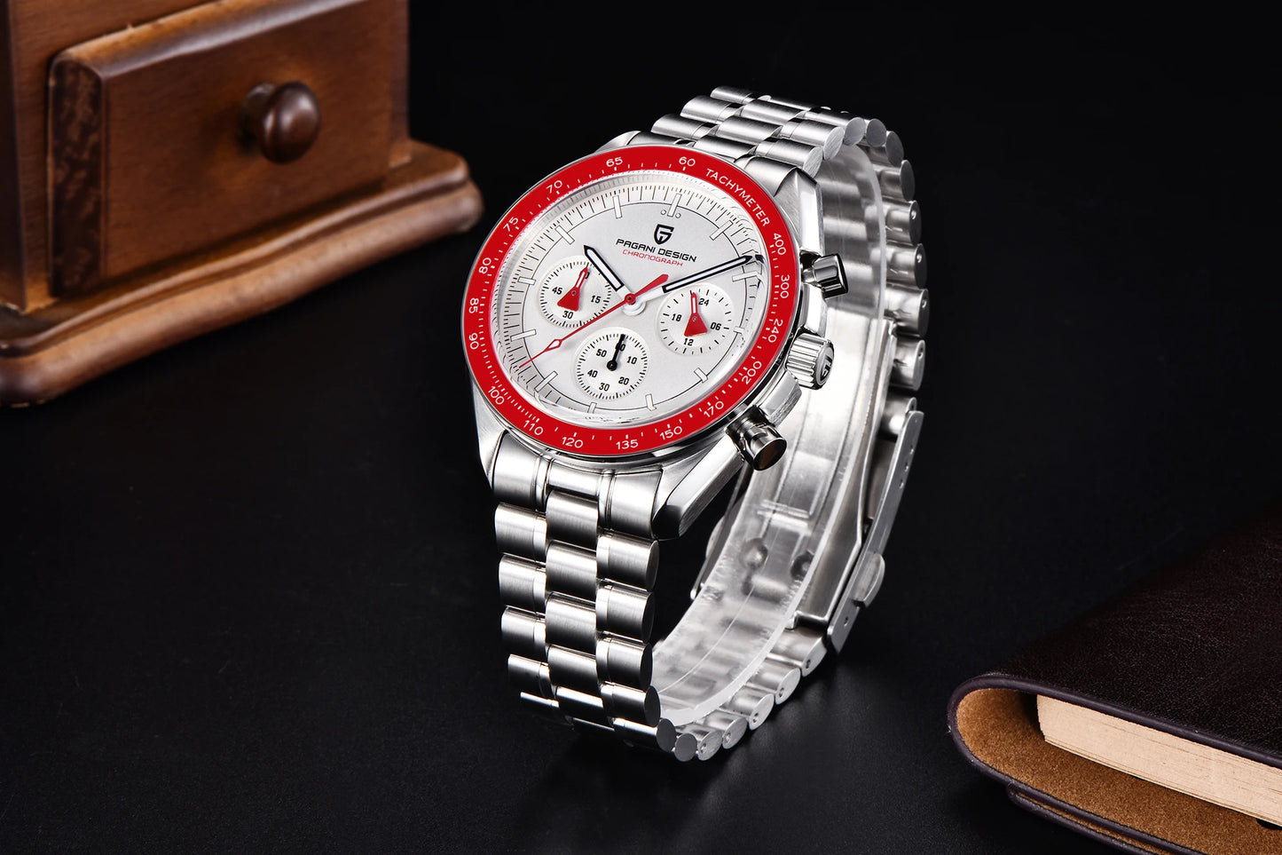 PAGANI DESIGN 2025 New Moon Watch Retro Luxury Quartz Watches For Men Stainless steel Luminous waterproof Sport Chronograph Man