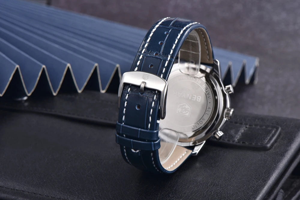 2025 New BENYAR Men's Watches Top Luxury Quartz Wristwatches Chronograph Watch For Man Waterproof Leather Sports Men Gift Clock