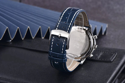 2025 New BENYAR Men's Watches Top Luxury Quartz Wristwatches Chronograph Watch For Man Waterproof Leather Sports Men Gift Clock