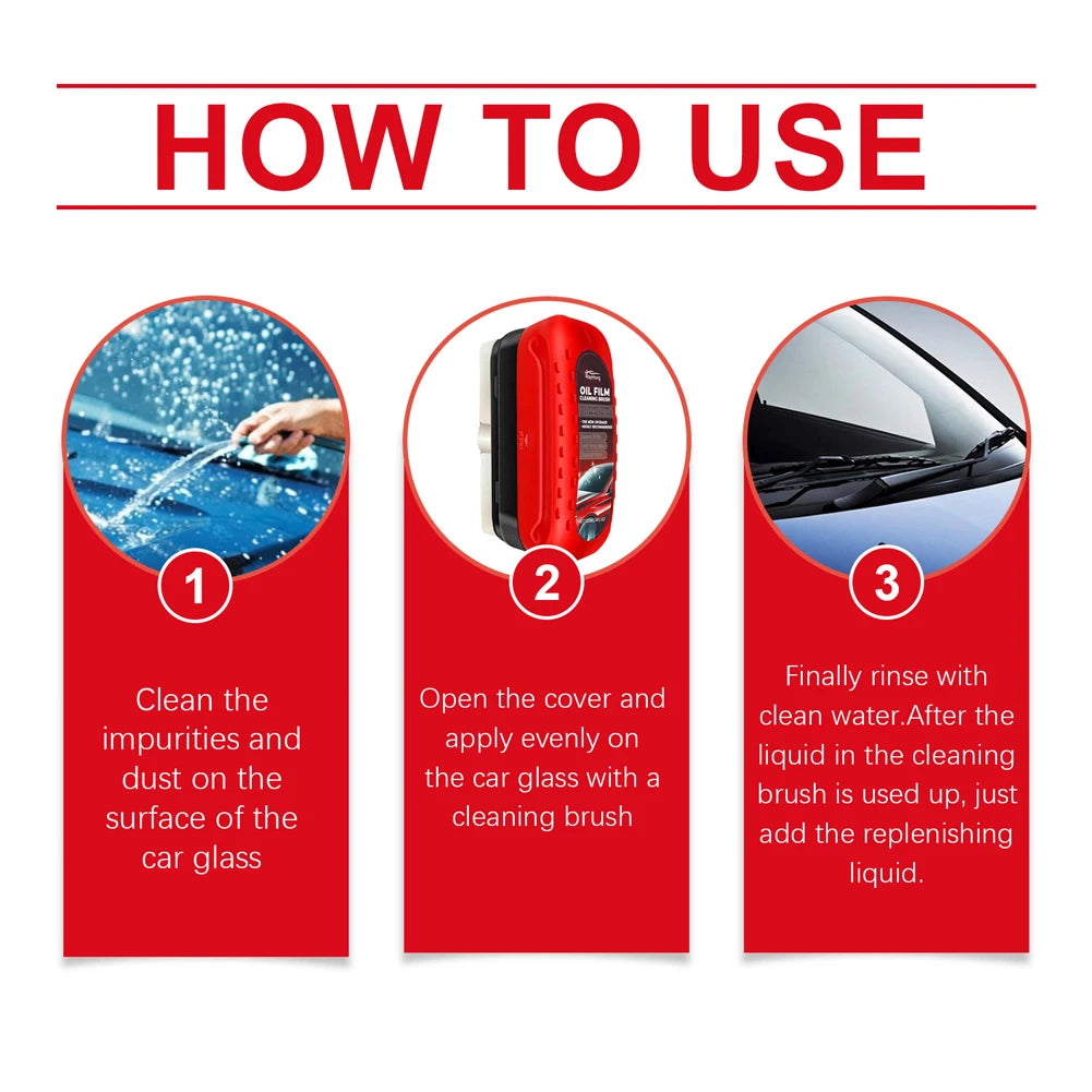 Glass Cleaning Board with Glass Oil Refill Universal Glass Cleaning Wipe Board Dust Remover Automobile Windshield Wiper Tools