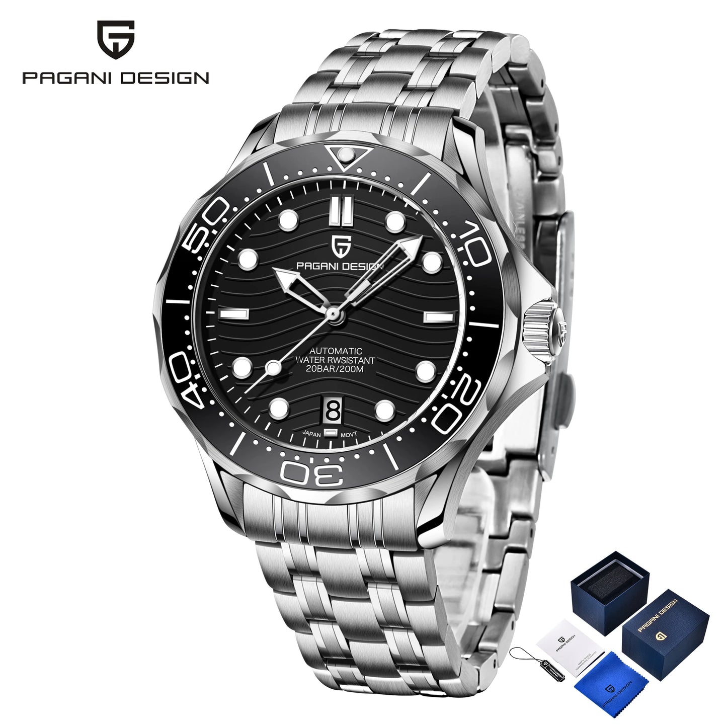 PAGANI DESIGN Men's Watches with Gift Box 2025 New Luxury Automatic Watch Mechanical Wristwatches Sapphire Ceramic Bezel Clocks