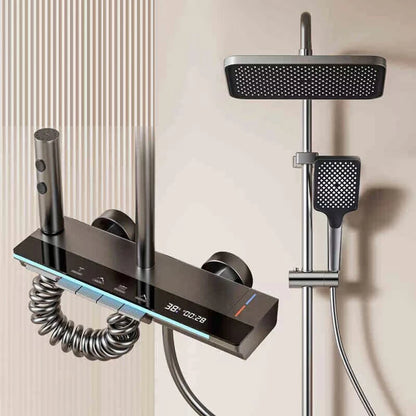 Shower System Bathroom Shower Set Bathtub Hot And Cold Shower Faucet LED Light Digital Display Brass Faucet Piano Key Shower Set