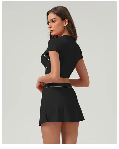 Yoga Top Sport T Shirts Women Fitness Clothes Workout Short-sleeved Crop Top Gym Running Active Wear Push Up Sport Top