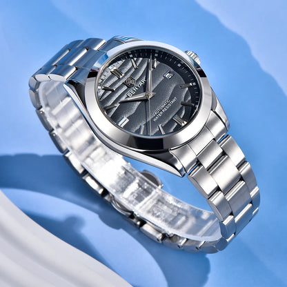 BENYAR 2024 New 40MM Desert Texture Luxury Men's Night Light Stainless Steel Men's Automatic Mechanical Watches BY-5208 Reloj