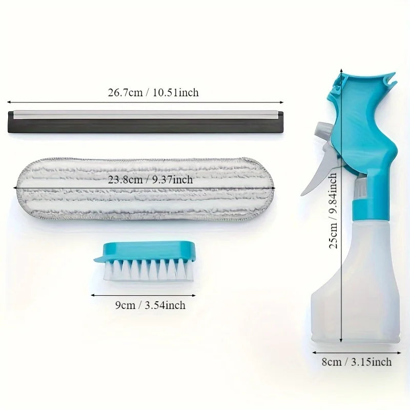 Glass Cleaning Wizard Effortless Scraping, Wiping, Scrubbing  Spraying Streak-Free, All-Purpose Tool for Bathroom, Window