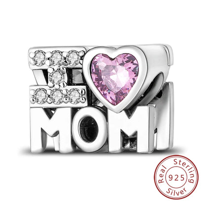 Hot Sale 925 Sterling Silve Charms Beads Forever Love Heart Sister Family Life Charms Dangle For Bracelet Woman Jewelry Gifts