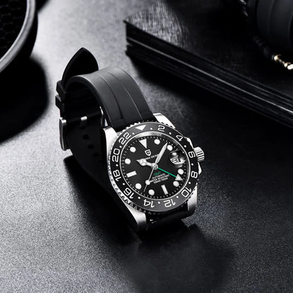 PAGANI DESIGN New Fashion Luxury Watch Mechanical Automatic Watch Sports Waterproof Rubber Rotating Frame Luminous Watch for Man