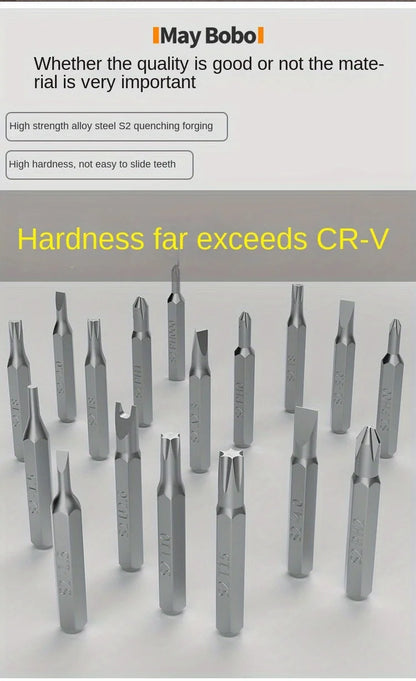 Precision Screwdriver Set 25 in 1 Phillips Torx Hexagonal Flat Head Magnetic Screwdriver Head for iPhone PC Watch Camera Glasses