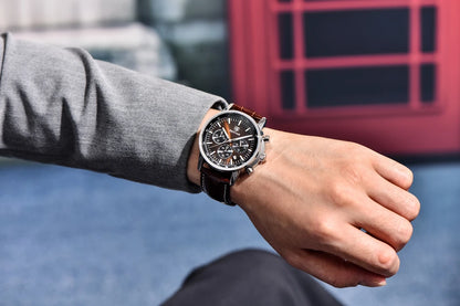 2025 New BENYAR Men's Watches Top Luxury Quartz Wristwatches Chronograph Watch For Man Waterproof Leather Sports Men Gift Clock