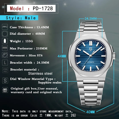 Pagani Design men's Watch 2025new luxury Automatic watch men's mechanical watch stainless steel waterproof watch Sapphire mirror