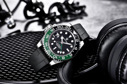 PAGANI DESIGN New Fashion Luxury Watch Mechanical Automatic Watch Sports Waterproof Rubber Rotating Frame Luminous Watch for Man