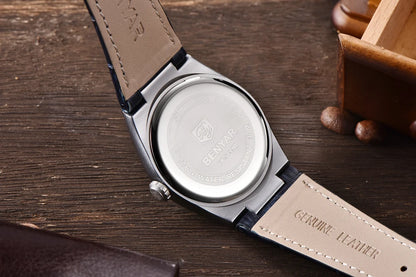 BENYAR Men's Watches Retro Dial Quartz Watch For Men Luxury 40MM Military Leather Original Watches Waterproof Clock Reloj Hombre
