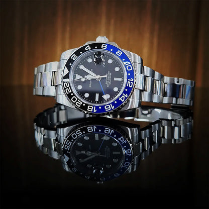 PAGANI DESIGN New GMT Men's Watch Luxury Sapphire Automatic Mechanical Watch 40MM Stainless Steel 100M Waterproof Watch