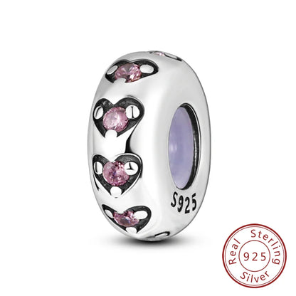 Hot Sale 925 Sterling Silve Charms Beads Forever Love Heart Sister Family Life Charms Dangle For Bracelet Woman Jewelry Gifts