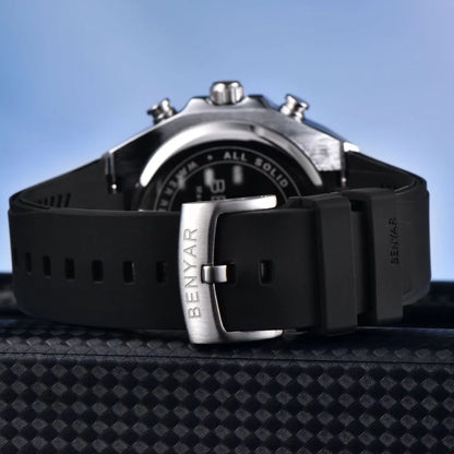 BENYAR 2025 44MM Multi functional Complex Luxury Men Quartz Watches Waterproof Stainless Steel Men Chronograph Gift With Box