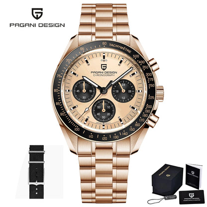 PAGANI DESIGN 2025 New Moon Watch For Men Quartz Multifunction Chronograph Sports Mens Watches Top Brand Luxury Sapphire Mirror