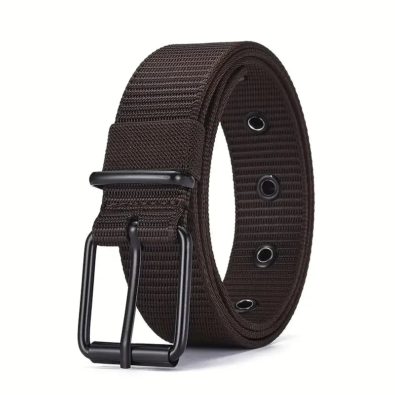 1pc Mens Durable Nylon Canvas Belt - Heavy-Duty Tactical Work Belt with Stylish Quick-Release Prong Buckle for Everyday Wear