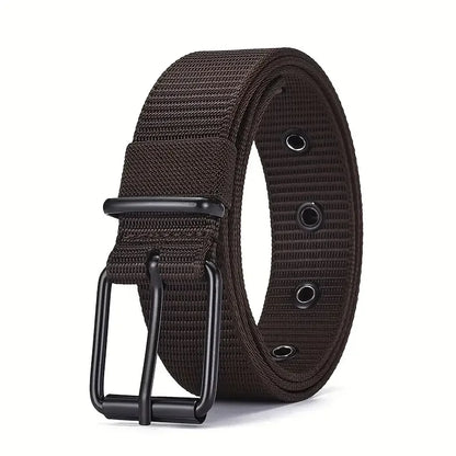 1pc Mens Durable Nylon Canvas Belt - Heavy-Duty Tactical Work Belt with Stylish Quick-Release Prong Buckle for Everyday Wear
