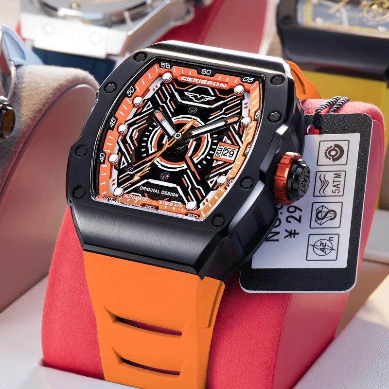 New Luxury Brand Original Mens Automatic Watch for Men Hollow Pagani Designs Chronograph Waterproof Man Mechanical Watches Reloj