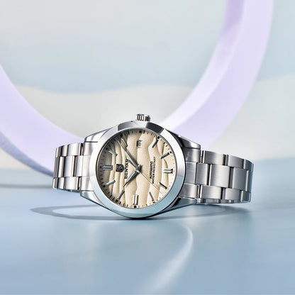 BENYAR 2024 New 40MM Desert Texture Luxury Men's Night Light Stainless Steel Men's Automatic Mechanical Watches BY-5208 Reloj