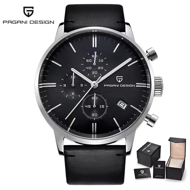 PAGANI DESIGN 2025 New Luxury Fashion Sapphire Japan VK67 Mens Watches Quartz Pointer Chronograph Waterproof Wrist Accessories
