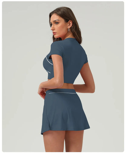 Yoga Top Sport T Shirts Women Fitness Clothes Workout Short-sleeved Crop Top Gym Running Active Wear Push Up Sport Top