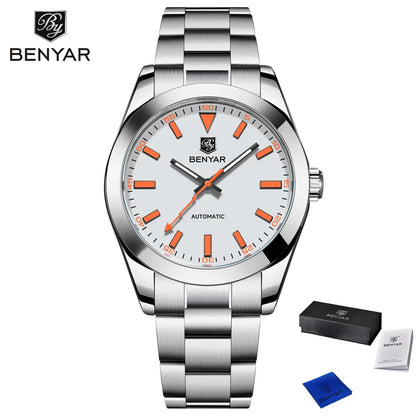 2025 New BENYAR Men's Watches Top Luxury Automatic Watch For Men Mechanical Wristwatches Stainless Steel Luminous Clock With Box