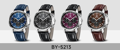 2025 New BENYAR Men's Watches Top Luxury Quartz Wristwatches Chronograph Watch For Man Waterproof Leather Sports Men Gift Clock