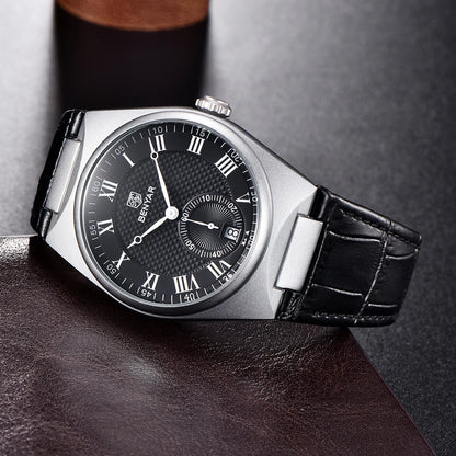 BENYAR Men's Watches Retro Dial Quartz Watch For Men Luxury 40MM Military Leather Original Watches Waterproof Clock Reloj Hombre