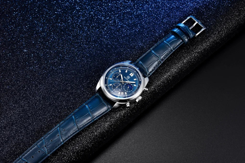 BENYAR New Men Watch 30ATM Waterproof Stainless Steel Quartz Wristwatches Luxury Leather Military Chronograph Watch reloj hombre