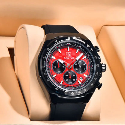 BENYAR 2025 44MM Multi functional Complex Luxury Men Quartz Watches Waterproof Stainless Steel Men Chronograph Gift With Box