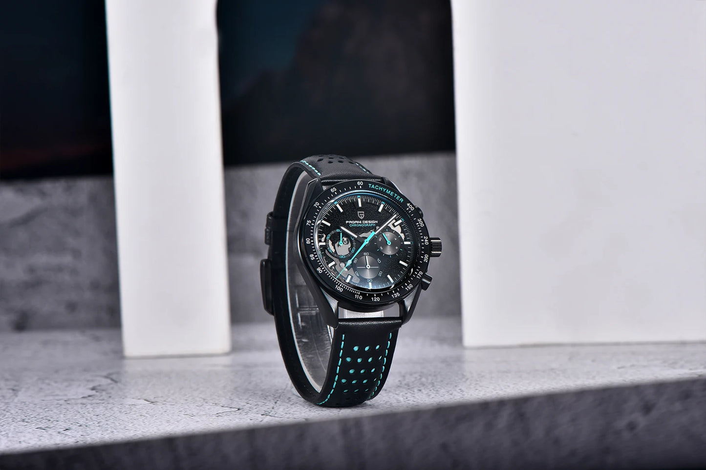 2025 New PAGANI DESIGN 1701 Moon Mens Watches Luxury Quartz Watch For Man Speed Chronograph Sports AR Sapphire Mirror Clock Gift
