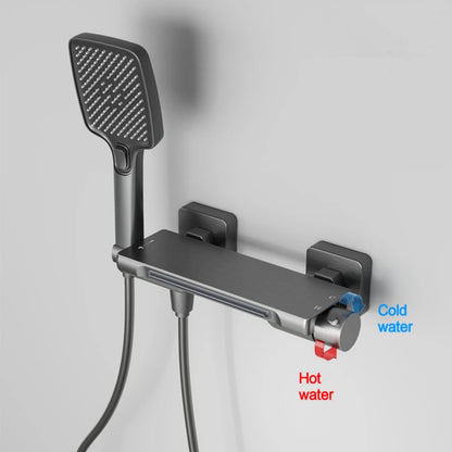 Waterfall Bathtub Faucet Shower Set Household Bathroom Wall Mounted Brass Hot and Cold Mixier Valve Bath Shower Head