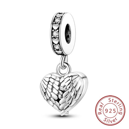 Hot Sale 925 Sterling Silve Charms Beads Forever Love Heart Sister Family Life Charms Dangle For Bracelet Woman Jewelry Gifts