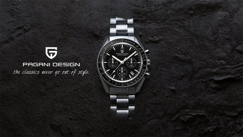 PAGANI DESIGN 2025 New Moon Watch For Men Quartz Multifunction Chronograph Sports Mens Watches Top Brand Luxury Sapphire Mirror