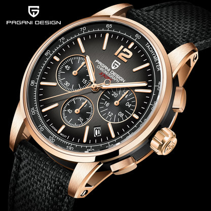 PAGANI DESIGN 2024 New Luxury Fashion Casual Men Quartz Watches VK63 100M Water Resistant Sapphire Glass Stainless Steel Watches