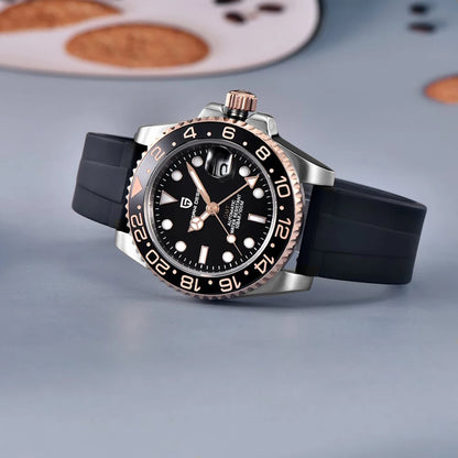 PAGANI DESIGN New Fashion Luxury Watch Mechanical Automatic Watch Sports Waterproof Rubber Rotating Frame Luminous Watch for Man