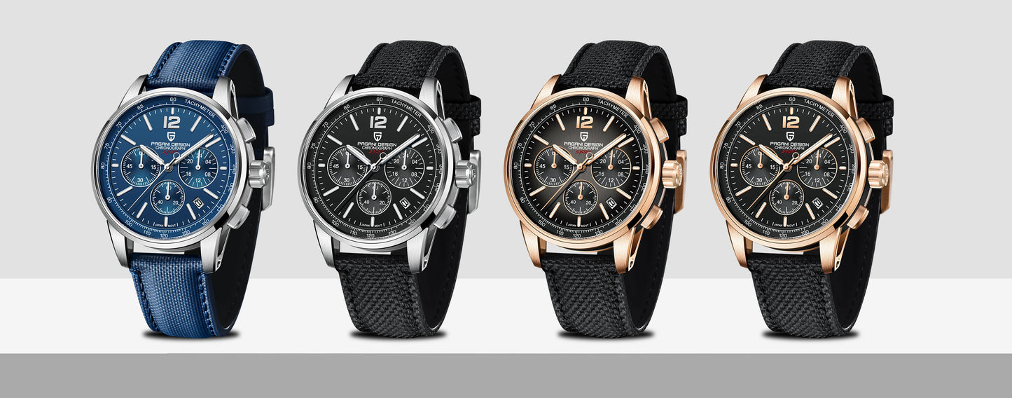 PAGANI DESIGN 2024 New Luxury Fashion Casual Men Quartz Watches VK63 100M Water Resistant Sapphire Glass Stainless Steel Watches