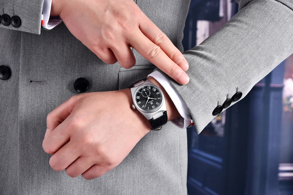 BENYAR Men's Watches Retro Dial Quartz Watch For Men Luxury 40MM Military Leather Original Watches Waterproof Clock Reloj Hombre