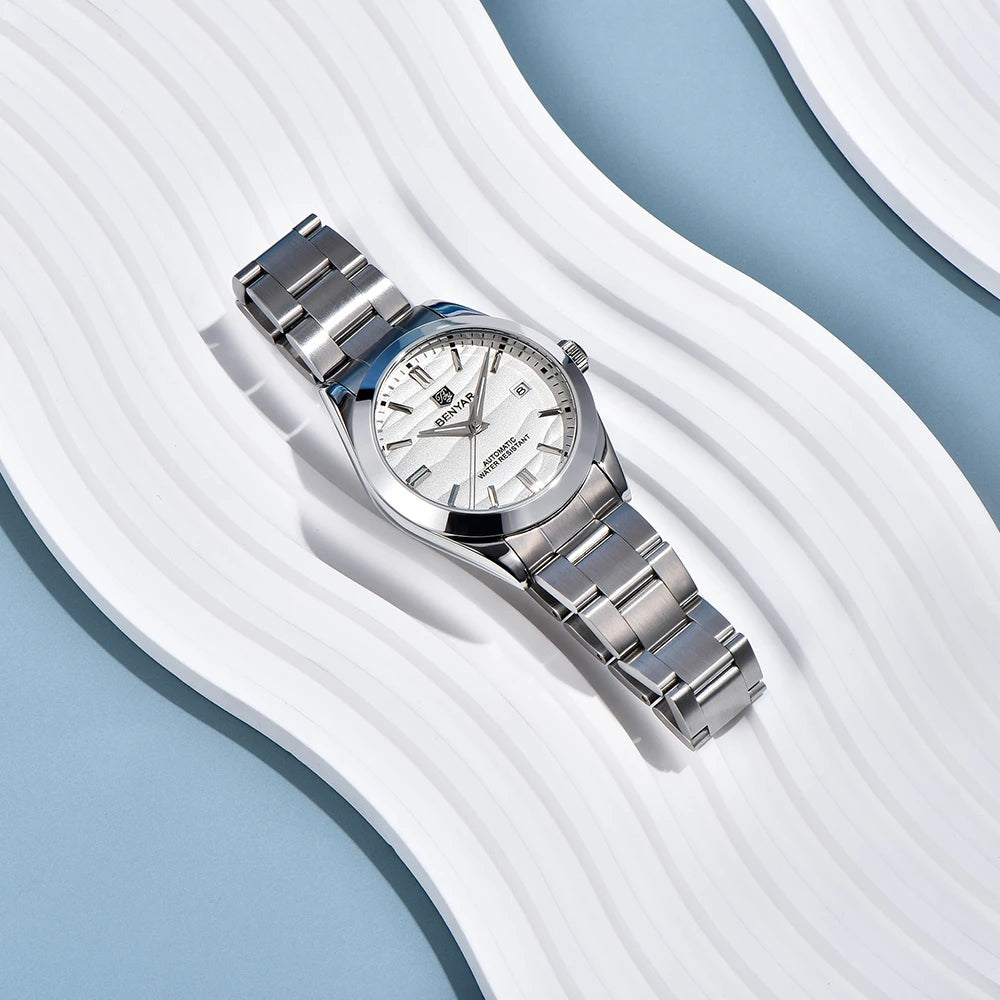 BENYAR 2024 New 40MM Desert Texture Luxury Men's Night Light Stainless Steel Men's Automatic Mechanical Watches BY-5208 Reloj