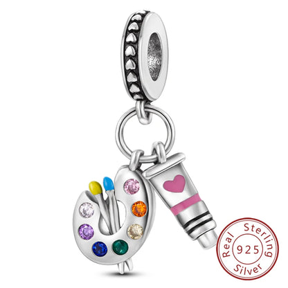 Hot Sale 925 Sterling Silve Charms Beads Forever Love Heart Sister Family Life Charms Dangle For Bracelet Woman Jewelry Gifts