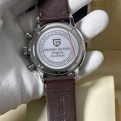 PAGANI DESIGN New Men Watches Multi time zone Quartz Business watch Auto Date Men Watches Japan Movt Watch Men Chronograph Gift