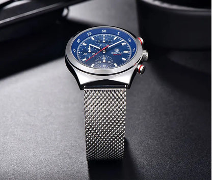 Benyar Men's Quartz Watch Simple Design Waterproof Chronograph Sports Watch Luminous Timer Stopwatch Business Wristwatch For Man