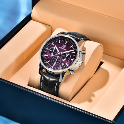 2025 New Men's Watch BENYAR Luxury Quartz Watches For Man Fashion Man Gifts Complete Calendar Top PU Leather Sport Watches Clock