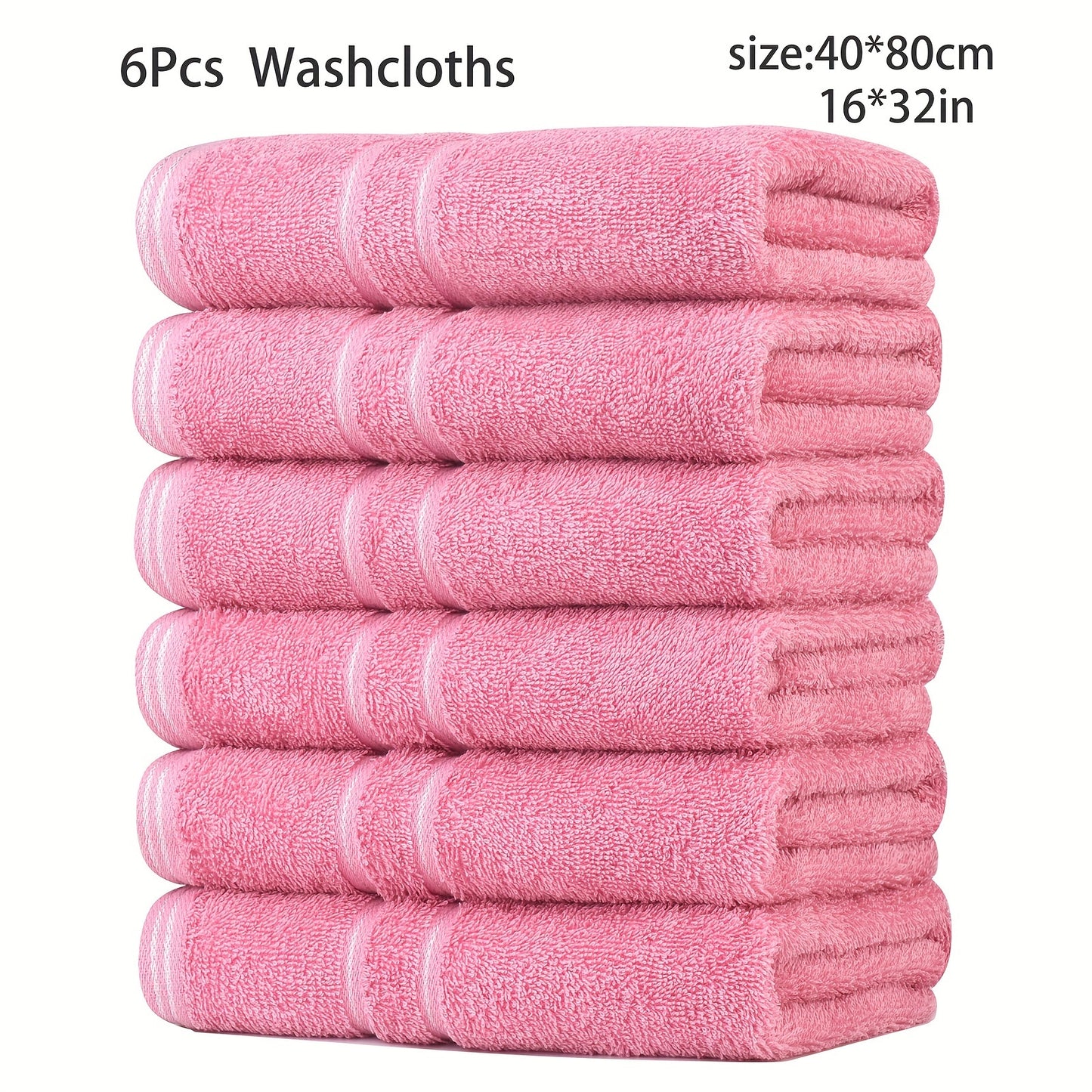 DIJOA 6-Pack Pure Cotton Towel Set, Face Wash Towels Hand Towels Bathroom Towels Lightweight Quick-Dry 40cm X 80cm 400GSM, Holiday Gift Sports Outdoor Beauty Towels Japanese Korean European Style