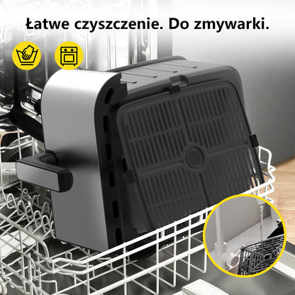 Iceagle XXL Hot Air Fryer, 2600W, 11L Dual-Zone Air Fryer with 2 Independent Chambers, 2-Sized Baskets, 10 Preset Programs, Timer, Digital Control Panel, and Recipe Guide